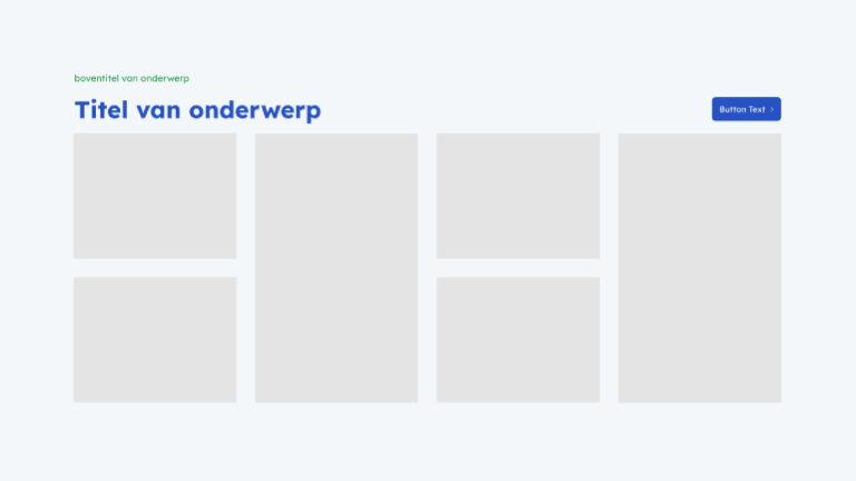 Een mozaïek van verschillend grote foto's met een titel ernaast.