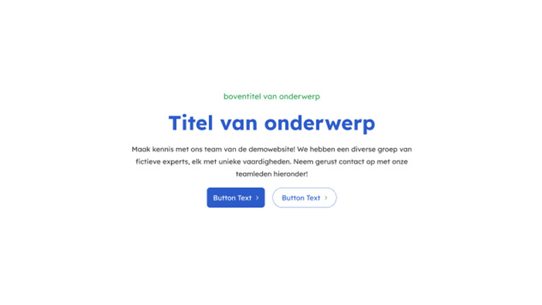 Een kop met een blok lopende tekst eronder, over de halve paginabreedte.
